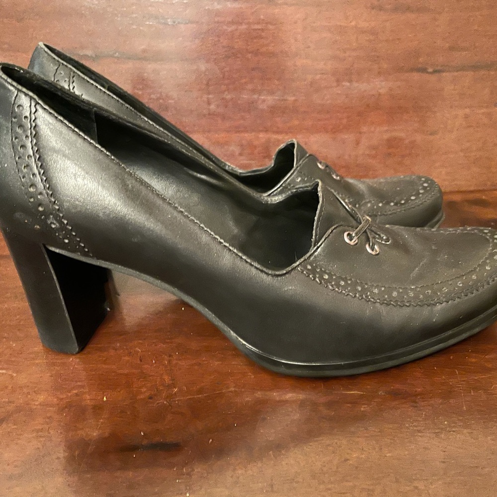 50% off sale Black leather loafers made in Brazil size 7 1/2  see pictures